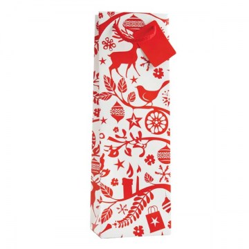1 Bottle Bag - Red Animals